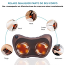 Massageador 8 Bolas Shiatsu Lombar Pescoço Veicular e Casa Almofada Lombar Pescoço Pés