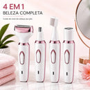 Depilador Feminino Elétrico 5 em 1 Sem Dor Recarregável USB para Corpo e Rosto – Skin Glow