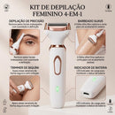 Depilador Feminino Elétrico 5 em 1 Sem Dor Recarregável USB para Corpo e Rosto – Skin Glow