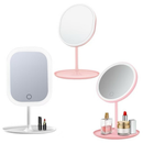 Espelho LED de Mesa com Luz 3 Cores Recarregável USB e Bandeja Porta Maquiagem – Skin Glow